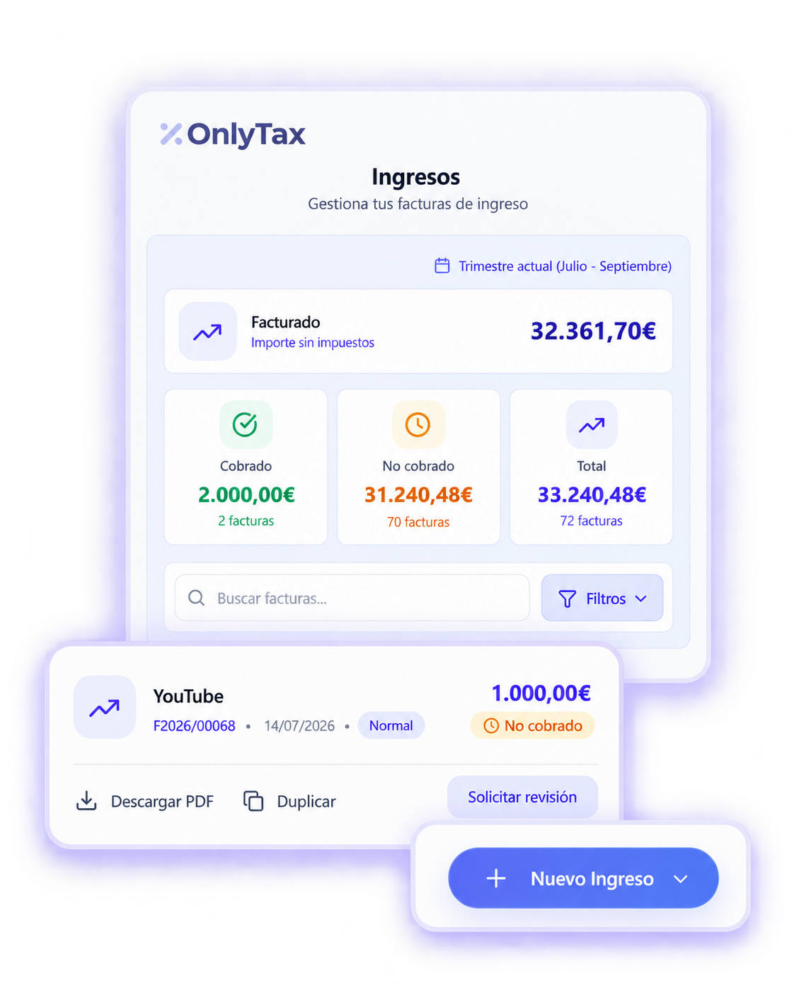 seccion ingresos app onlytax